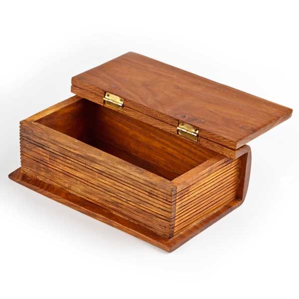 Wooden 'book' trinket box